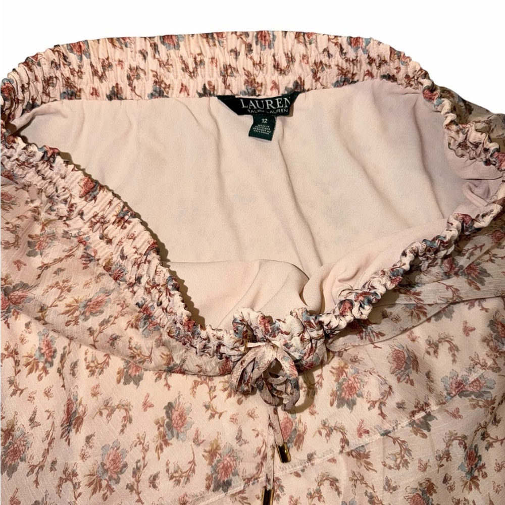 Polo Ralph Lauren Skirt Womens Sz 12 Pink Floral Asymmetric Lined Skirt - Picture 5 of 6